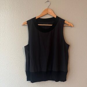 Athleta Zephyr Shell Tank Black Tank Top Athleisure Casual